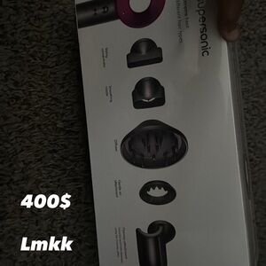 Dyson Supersonic Hair Dryer with Magenta Ring and Black Attachments